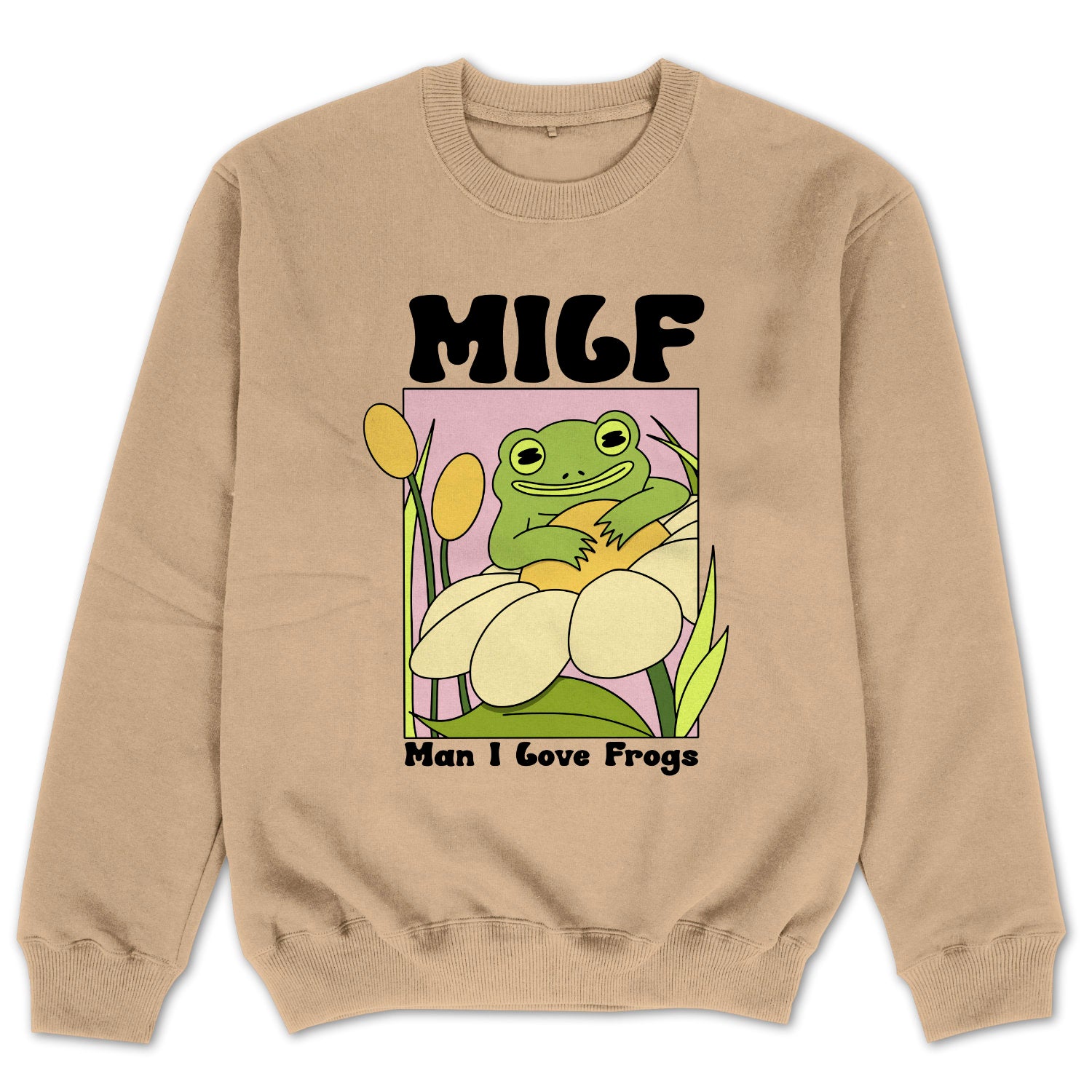 Milf Sweatshirt Frosch Pullover Oversized Retro UNISEX Sweater Kröte Frosch Liebhaber Cottagecore Retro Sweater Muttertag Geschenk für Mama