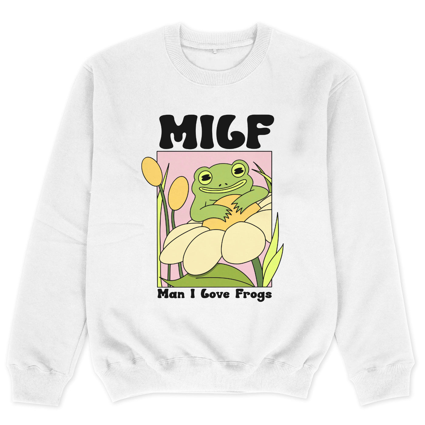 Milf Sweatshirt Frosch Pullover Oversized Retro UNISEX Sweater Kröte Frosch Liebhaber Cottagecore Retro Sweater Muttertag Geschenk für Mama