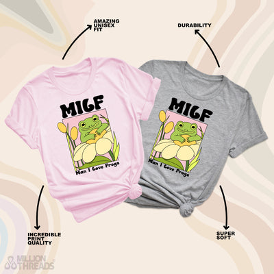 Retro Frosch T-Shirt Milf Oversized UNISEX Shirt Kröte Frosch Liebhaber Cottagecore Retro Shirts für Muttertag Geschenk