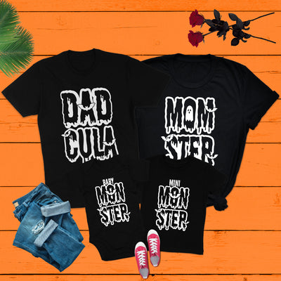 Familie Halloween Shirts Mama Mini Monster Dadcula Familienoutfit Halloween Mama und Ich Halloween Shirts Papa Mutter und Kind Shirts