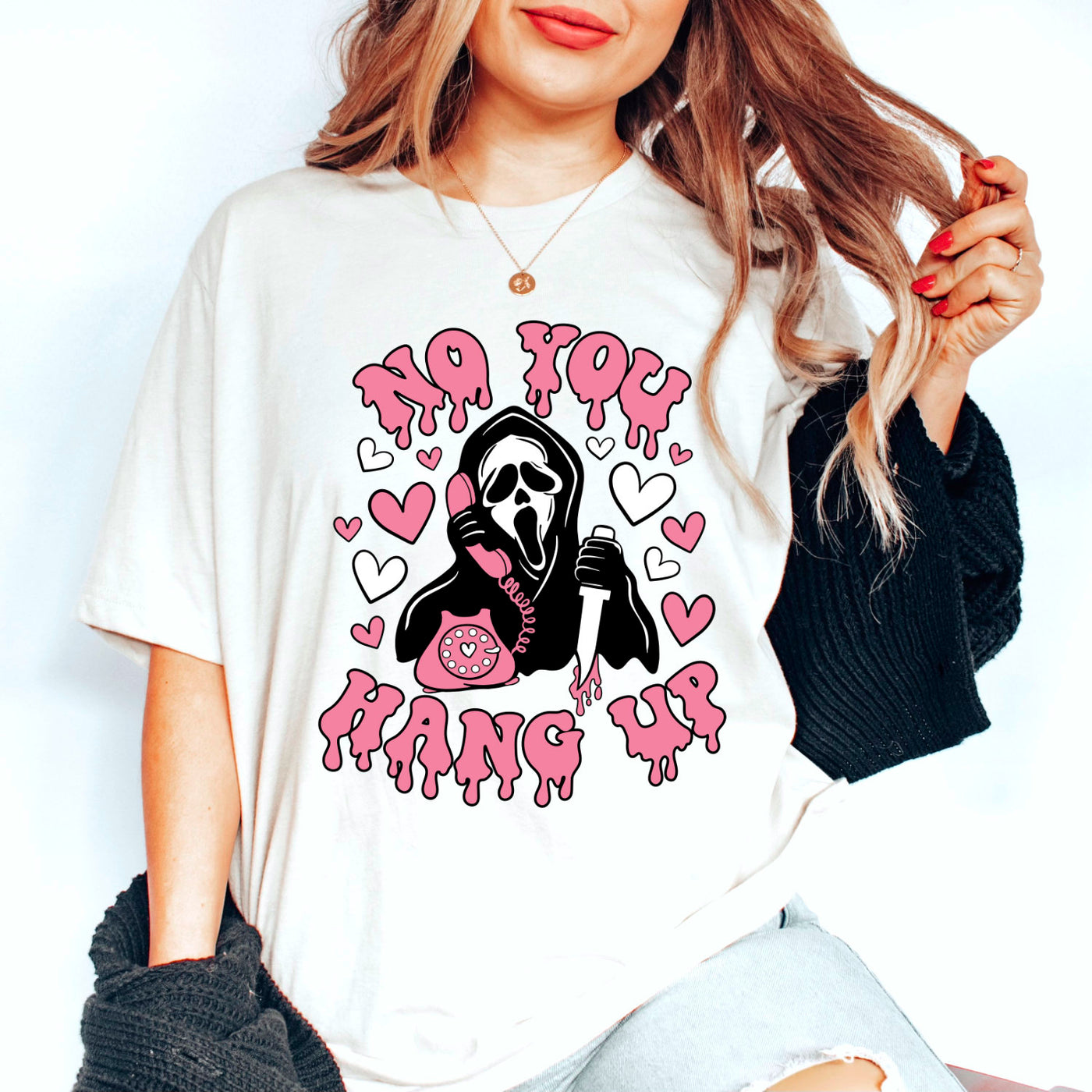 No You Hang Up Shirt Halloween T-Shirt Ghostface Horror Shirt Parodie Fun Satire