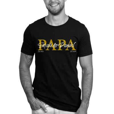 Papa Shirt personalisiert Geschenk Vatertag T-Shirt für Papa Vatertagsgeschenk Wunschtext Familie Kindernamen Est Datum Million Threads