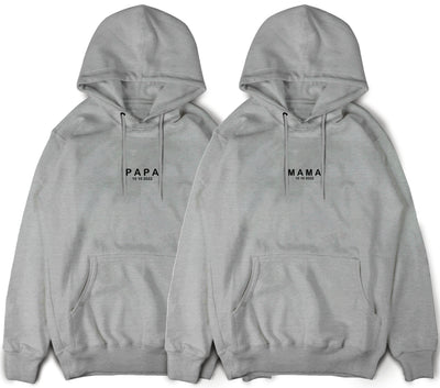 Papa Hoodie Mama Pullover mit Wunschdatum Papa Geschenk Mama Hoodie mit Datum Mama Papa Hoodies Schwangerschaft Ankündigung Pullis Unisex