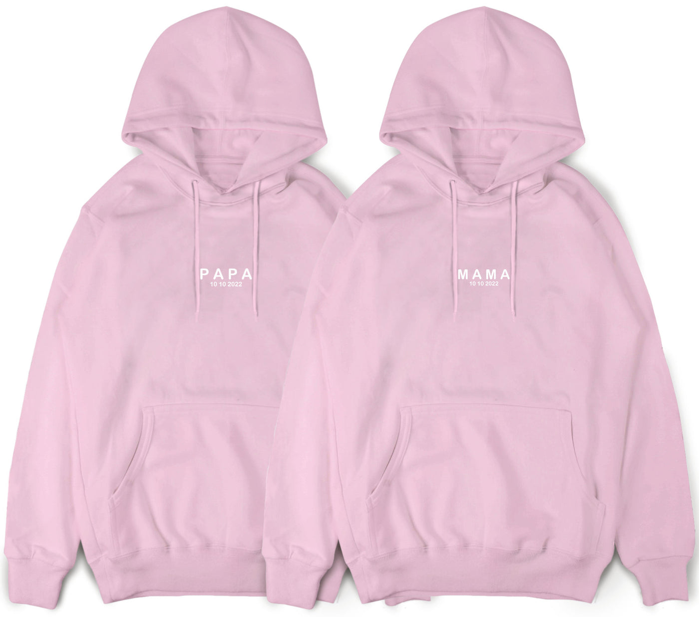 Papa Hoodie Mama Pullover mit Wunschdatum Papa Geschenk Mama Hoodie mit Datum Mama Papa Hoodies Schwangerschaft Ankündigung Pullis Unisex