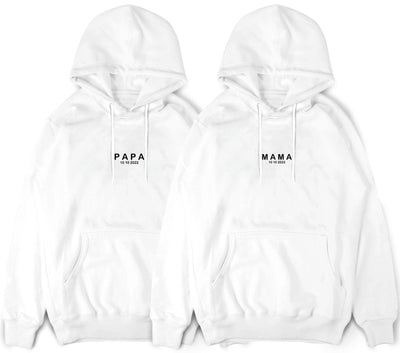 Papa Hoodie Mama Pullover mit Wunschdatum Papa Geschenk Mama Hoodie mit Datum Mama Papa Hoodies Schwangerschaft Ankündigung Pullis Unisex