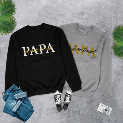 Papa Sweatshirt personalisiert Geschenk Vatertag Pullover für Papa Vatertagsgeschenk Wunschtext Familie Sweater Kindernamen Est Datum Papa