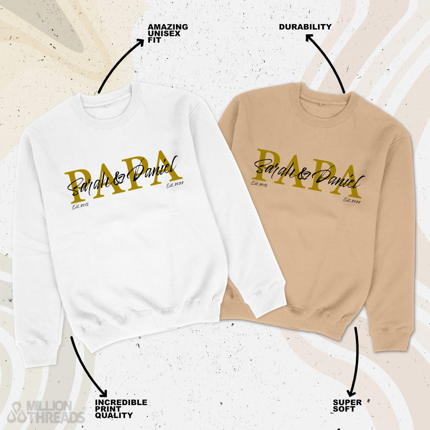 Papa Sweatshirt personalisiert Geschenk Vatertag Pullover für Papa Vatertagsgeschenk Wunschtext Familie Sweater Kindernamen Est Datum Papa