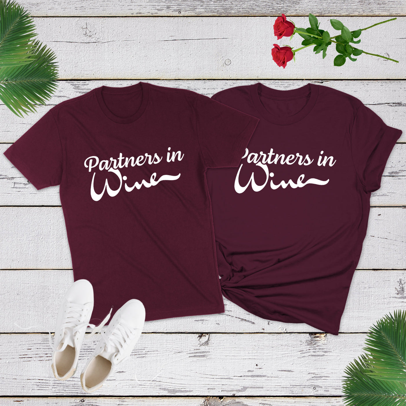 Partners in Wine T-Shirt Weinliebhaber Weintrinker Weinverkostung Shirt Lustiges Wein Shirt Geschenk beste Freundin