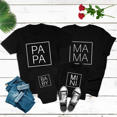 Familienoutfit Papa Mama Shirt Mini Baby Body Big Sis Big Bro Lil Sis Lil Bro