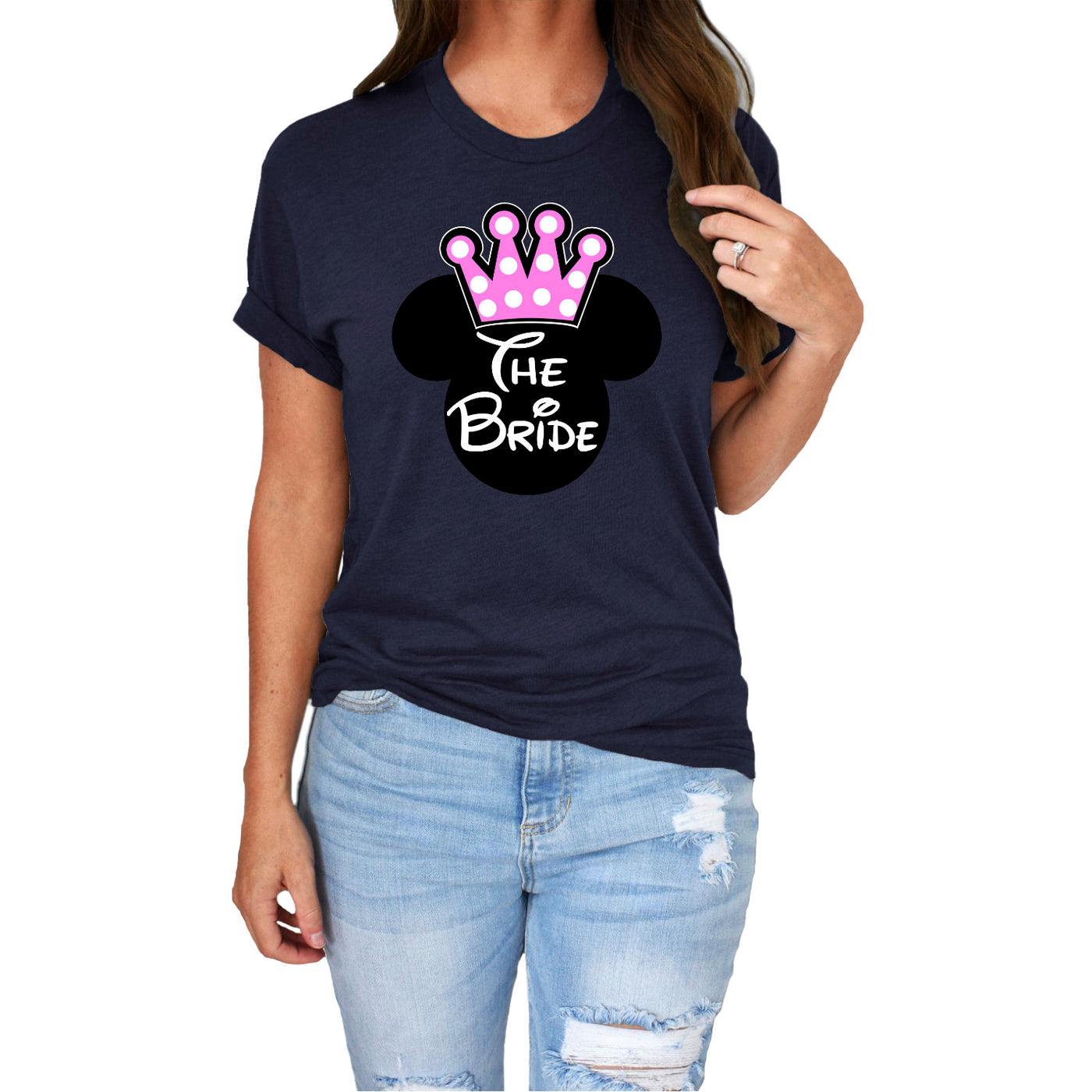 Bride T-Shirt JGA Frauen Shirts The Crew Junggesellinnenabschied Shirts Krone und Schleife Jga Party Shirts Braut & Team Braut Unisex Shirts