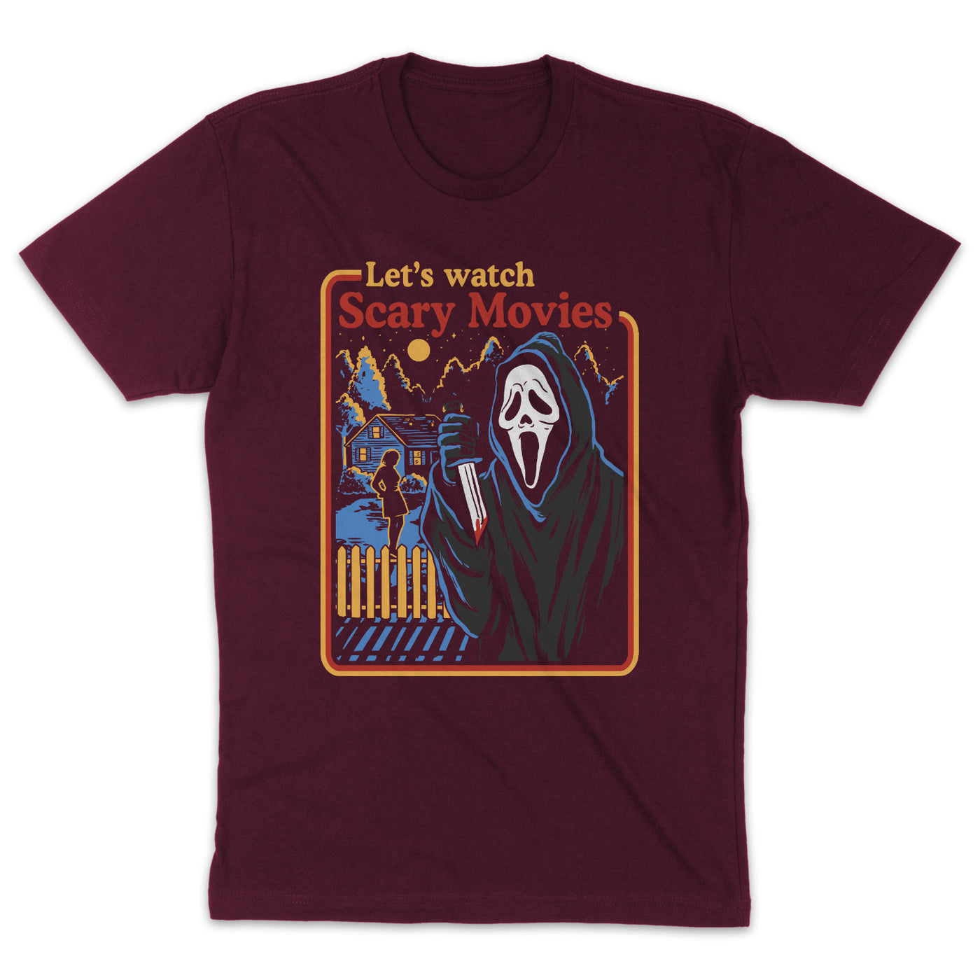 Lets Watch Scary Movies Horror Shirt Halloween T-Shirt Parodie Fun Satire